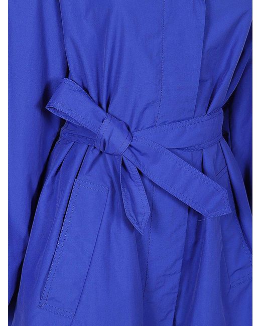 Weekend by Maxmara Blue Belted Long-sleeved Duster Coat