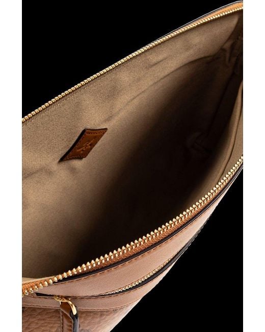 MCM Brown Diamond Wristlet Medium Pouch Bag
