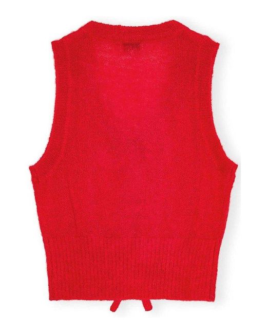 Ganni Red Tie String Vest