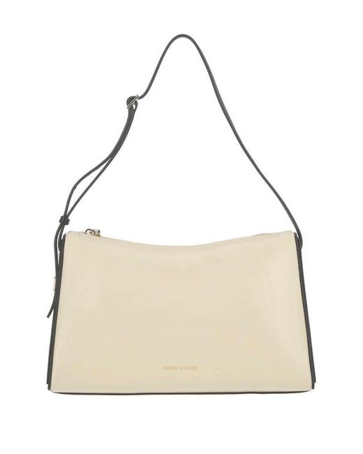 MANU Atelier Natural Prism Zipped Mini Shoulder Bag
