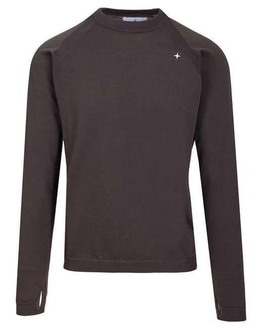 Stone Island Gray Sweater With Logo for men