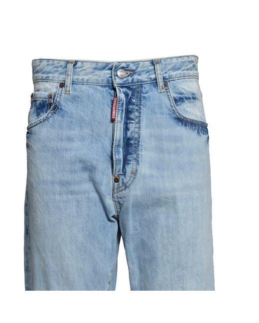 DSquared² Blue Distressed Light Palm Beach Wash 642 Jeans