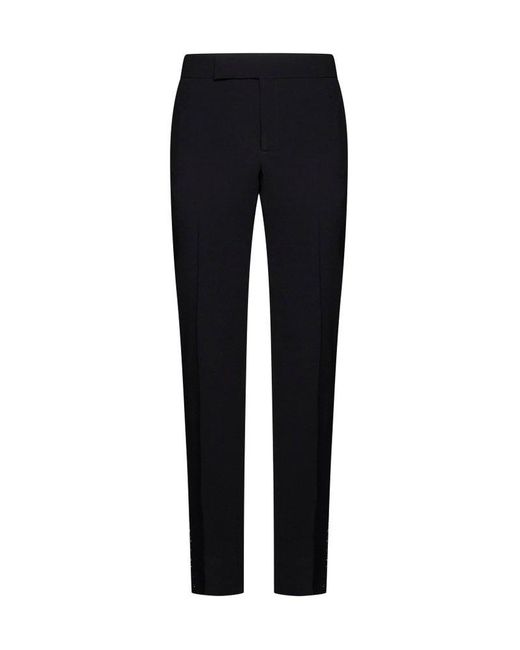 Giorgio Armani Blue Sequin-embellished Straight-leg Tailored Trousers for men