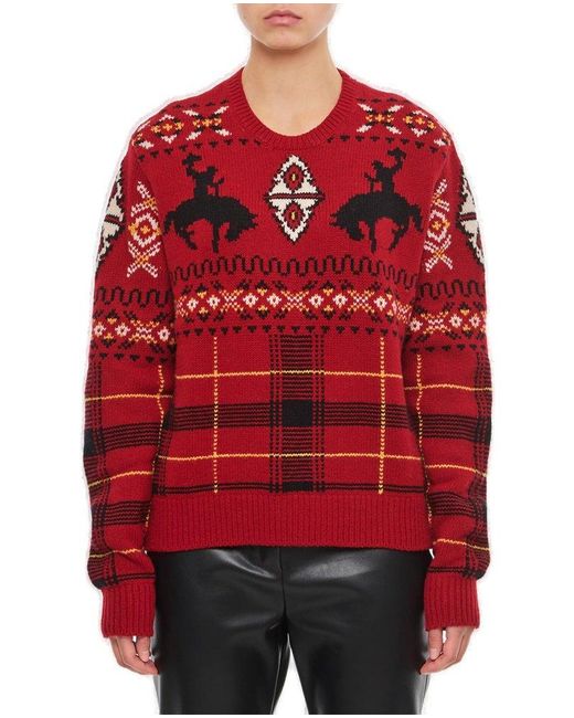 Polo Ralph Lauren Red Wool Blend Crewneck Sweater