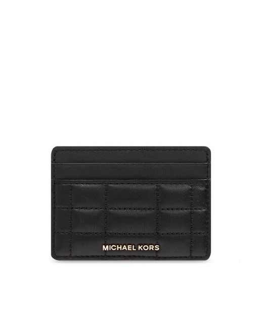 MICHAEL Michael Kors Black Logo-lettering Quilted Cardholder