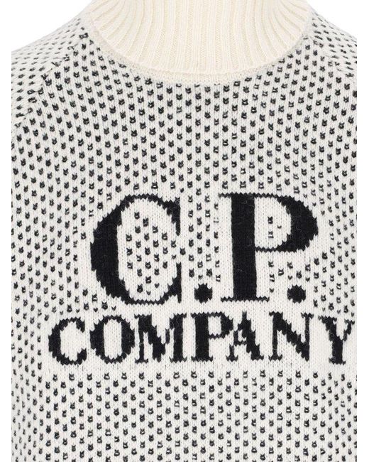 C P Company Gray Roll Neck Knitted Jumper for men