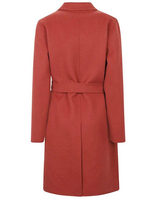 Weekend by Maxmara Red Double-breasted Belted Coat