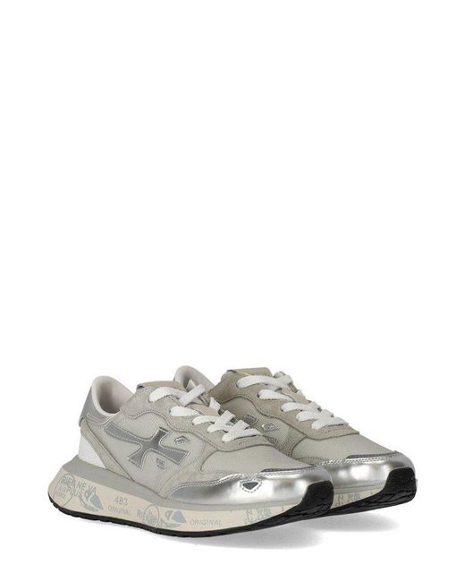 Premiata Gray Lauryn Lace-Up Sneakers