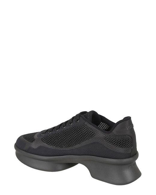 Prada Black Mesh Platform Sneakers