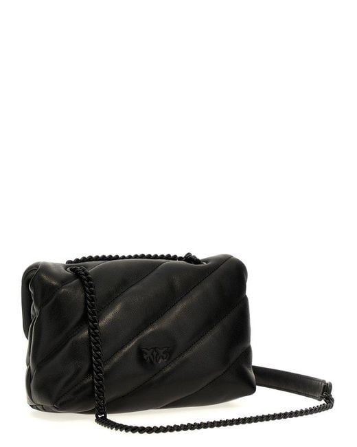 Pinko Black Mini Love Bag Puff Maxi Quilt Crossbody Bags