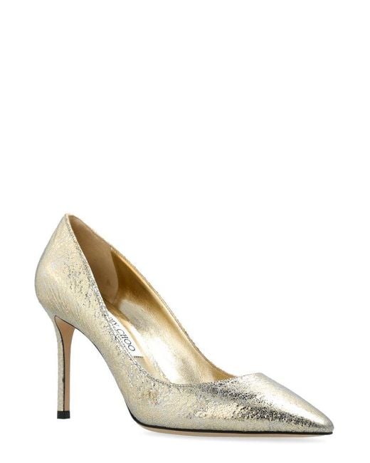 Jimmy Choo Romy 85 Metallic Pointed-toe Pumps