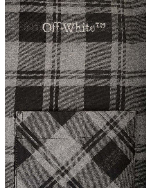 Off-White c/o Virgil Abloh Gray Padded Flannel Overshirt for men