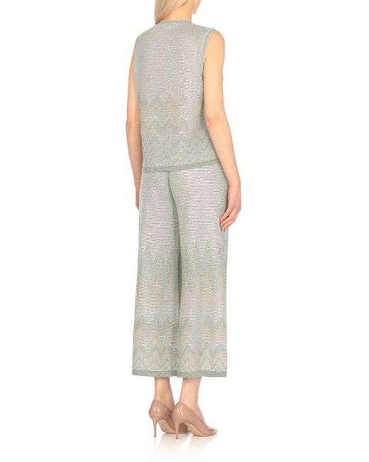 D.exterior Gray Sleeveless Chevron Top