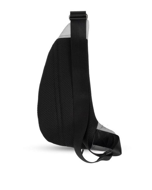 DIESEL Gray 1-dr Pod Logo Embossed Reflective Belt Bag for men