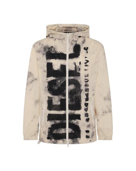 DIESEL Cream And Black Casual Jacket for men