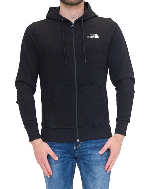The North Face Cotton Logo Printed Zipup Hoodie in Black for Men Lyst UK