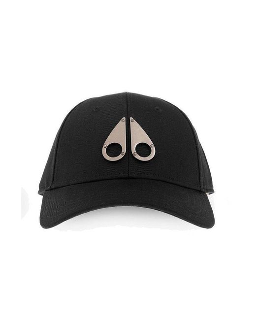 Moose Knuckles Black Logo Plaque Baseball Cap for men