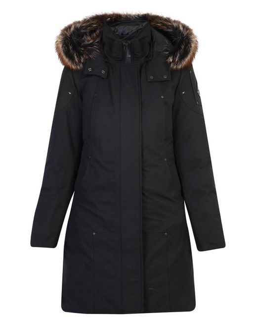 Moose Knuckles Black Long-sleeved Hooded Coat