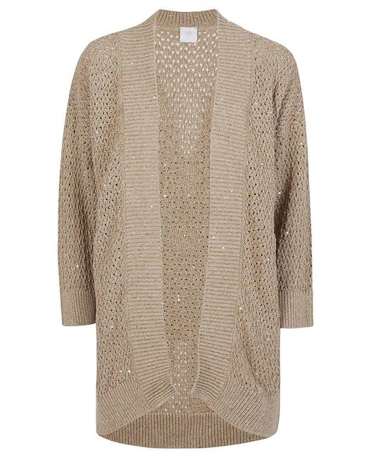 Eleventy Natural Open-front Long-sleeved Cardigan