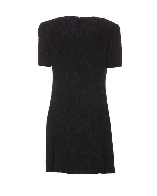 Saint Laurent Black Crewneck Short-sleeved Dress