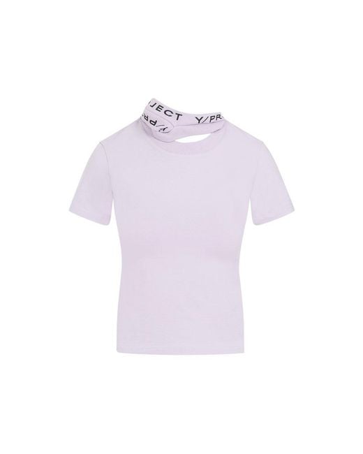 Y. Project Purple Evergreen Triple Collar Fitted T-shirt