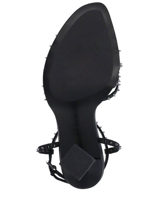 Ash Black Desire Studs Detailed Ankle Strap Sandals