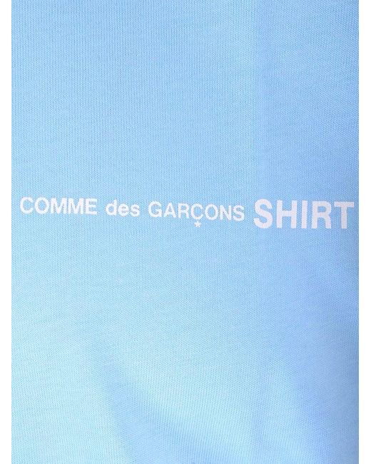 Comme des Garçons Blue Logo Printed Crewneck T-shirt for men