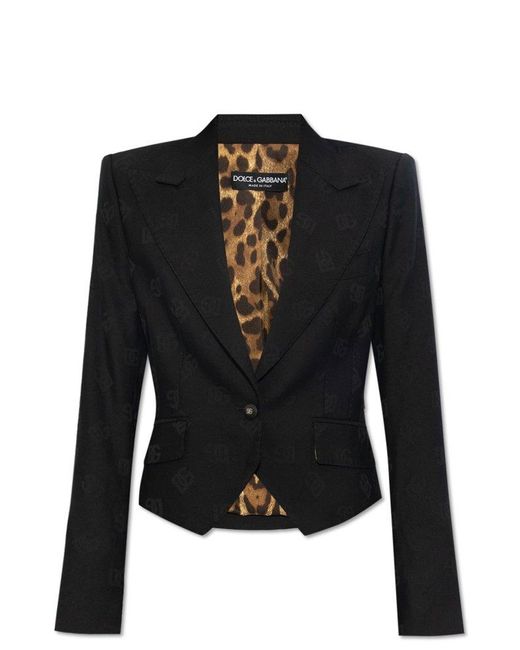 Dolce & Gabbana Black Monogrammed Blazer,