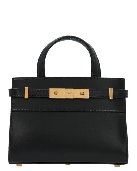 Saint Laurent Manhattan Small Shopping Bag Smooth Leather Black