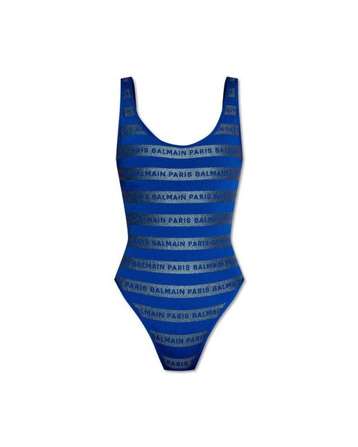 Balmain Blue One-Piece Swimsuit