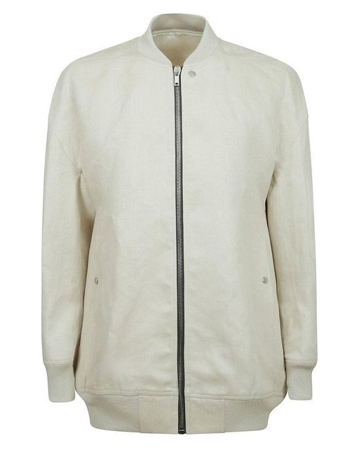 Rick Owens Natural Jumbo Flight Zipped Jacket for men