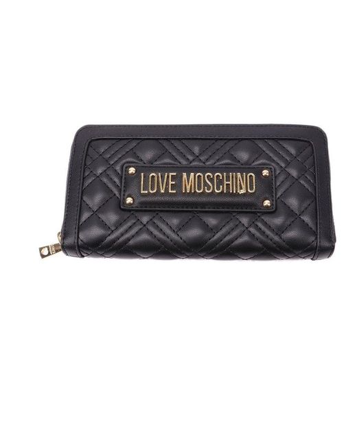 Love Moschino Black Quilted Zipped Wallet