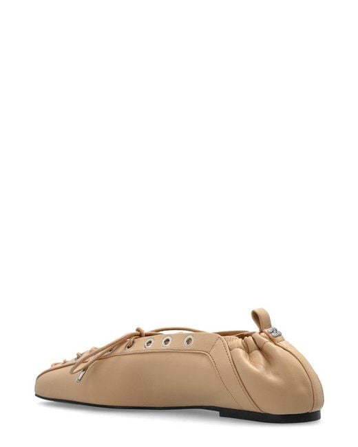 Ganni Natural Ballerinas With Laces