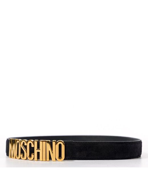 Moschino Black Logo Lettering Belt for men