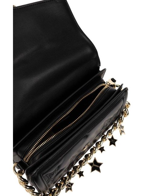 Versace Black Shoulder Bag With Decorative Buckle