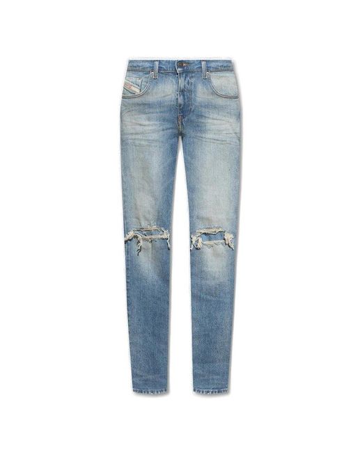 DIESEL Distressed Straight Leg Jeans in Blue for Men | Lyst Canada