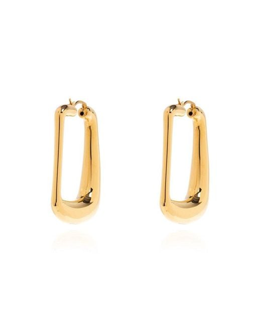 Jacquemus Metallic 'ovalo' Brass Earrings ,
