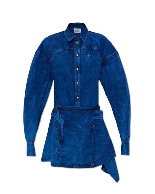 Vivienne Westwood Blue 'meghan' Shirt Dress,
