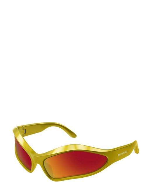 Balenciaga Red Geometric Frame Sunglasses