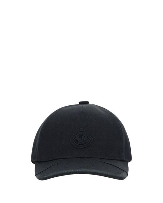 Moncler Black Logo-patch Cotton Cap for men