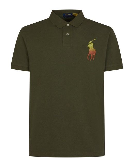 Polo Ralph Lauren Green Pony Embroidered Short-sleeved Polo Shirt for men