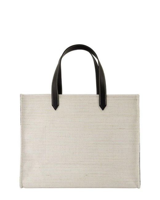 Balmain White Medium B-Army Tote Bag