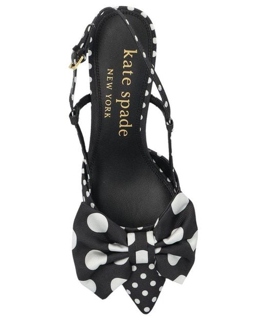 Kate Spade Black Bow Accent Slingback Pumps