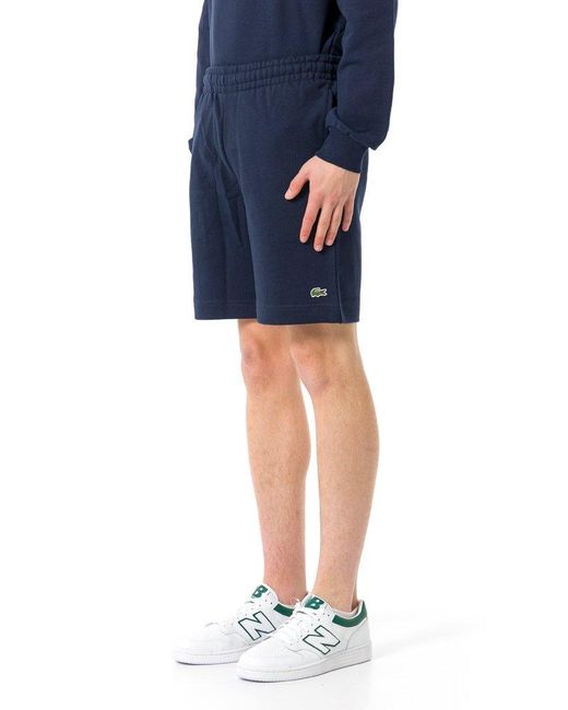 Lacoste Blue Logo Patch Knee-Length Shorts for men