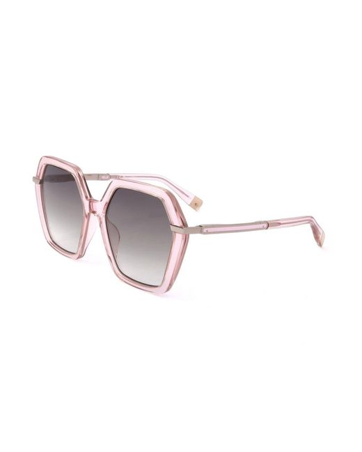 Furla Black Hexagonal Frame Sunglasses