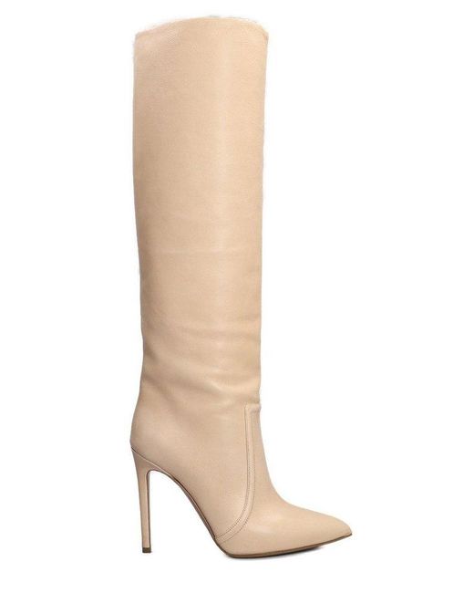 Paris Texas Natural Stiletto Pointed Toe Boots
