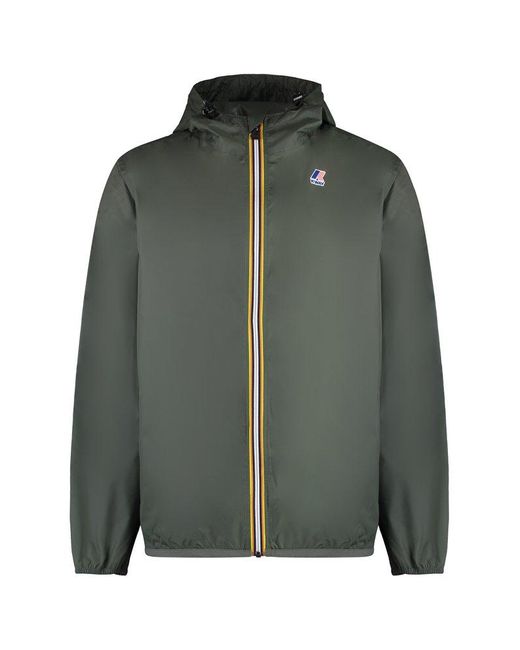 K-Way Green Claude Hooded Jacket for men