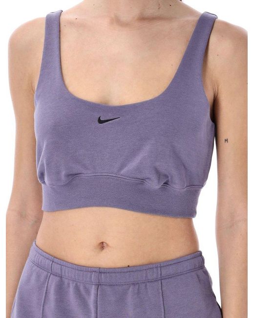 Nike Purple Chill Terry Sleeveless Cropped Top