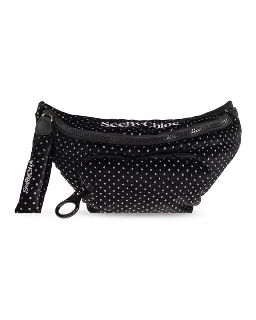 See By Chloé Black Joy Rider Zip-up Belt Bag