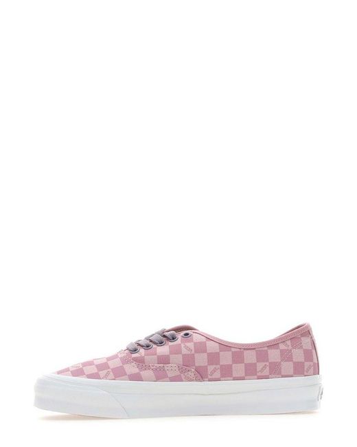Vans Check-printed Lace-up Sneakers in Pink | Lyst